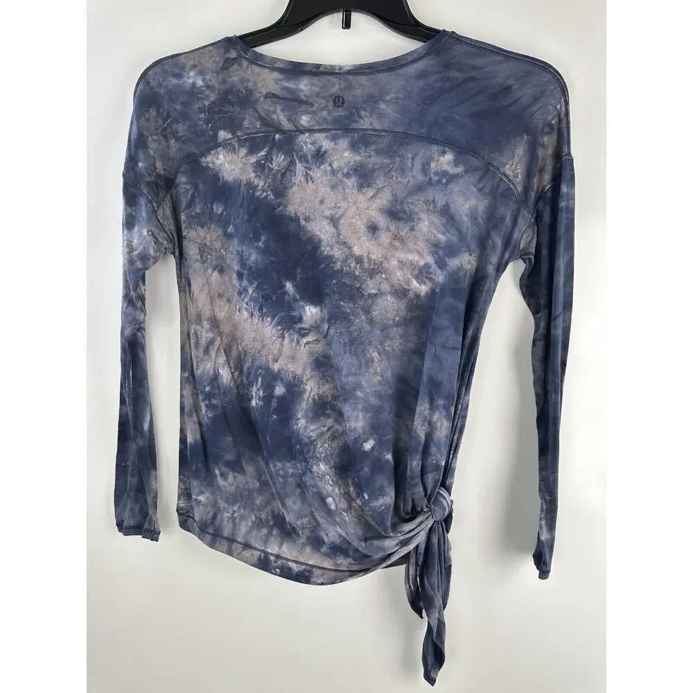 Lululemon To The Point Long Sleeve Top Size 4 Tie Dye Lightweight Active Lounge - Picture 12 of 16
